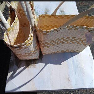 Bundle of 3 bamboo weeved tote bag
